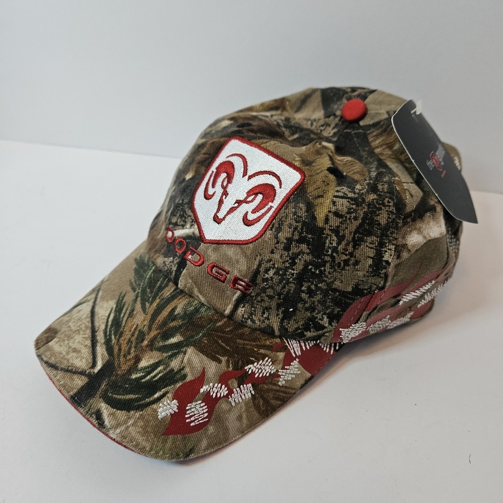 Dodge RAM Logo Paramount Red Patch Camouflage Camo Cap Hat Adjustable Outdoors